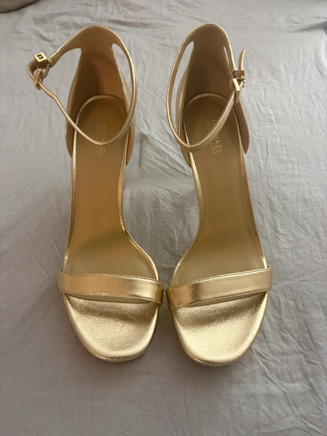 Michael Kors Gold Strappy Heels Size 9