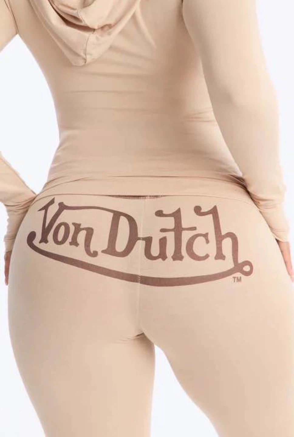 Von Dutch Tan Velour Tracksuit Set