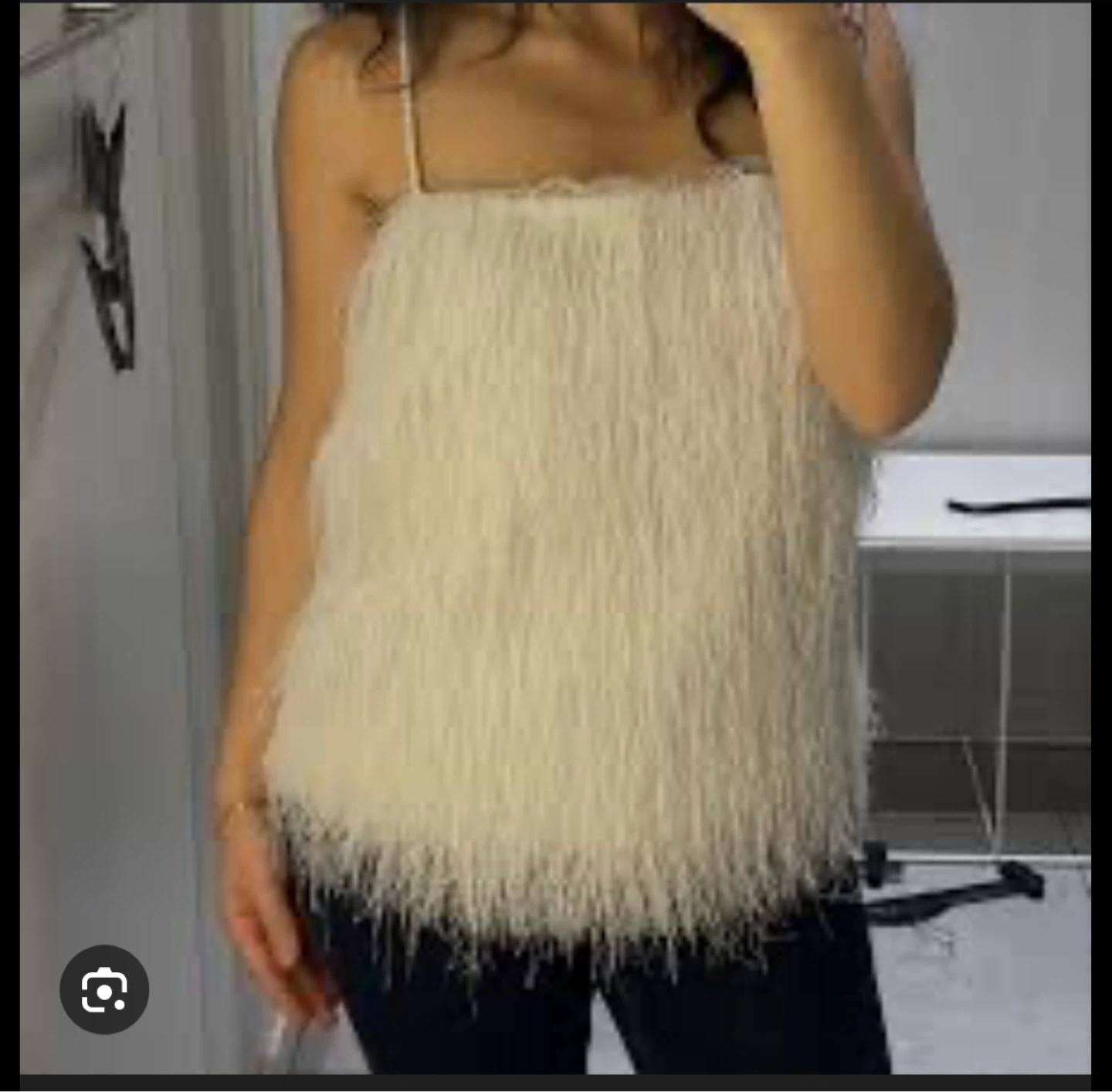 White Fringe Cami Top