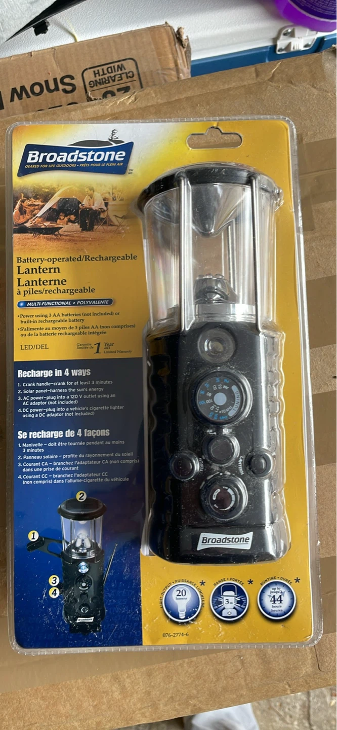 Broadstone Battery-Operated Rechargeable Lantern