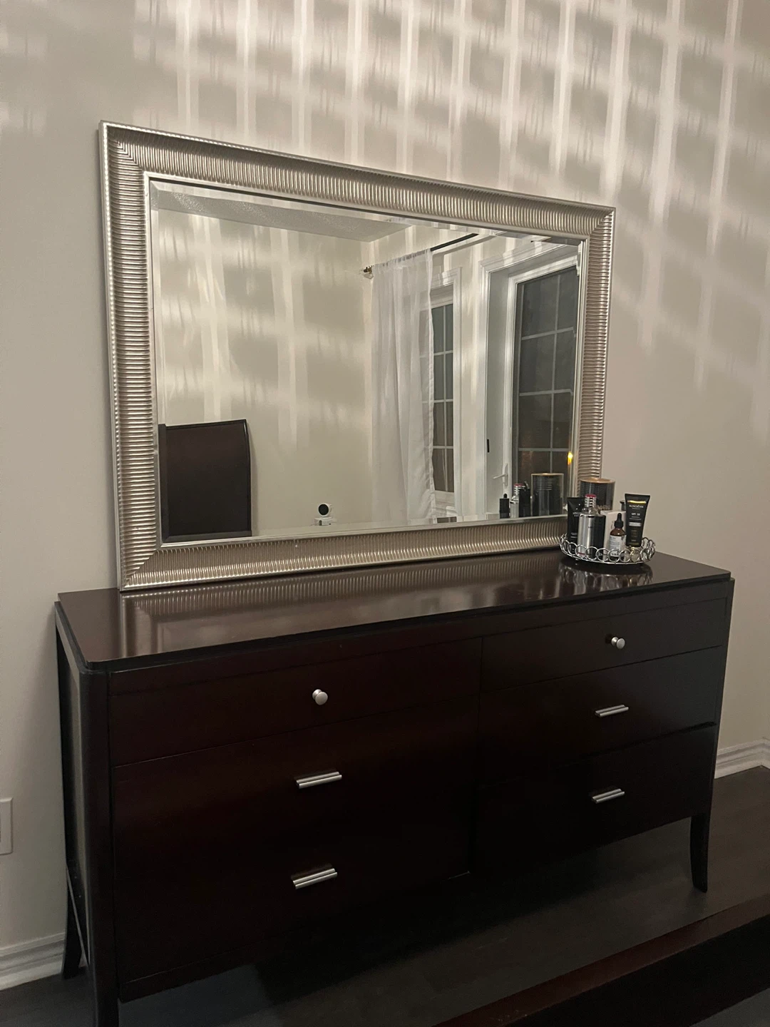 Large Silver Framed Wall Mirror - photo 3