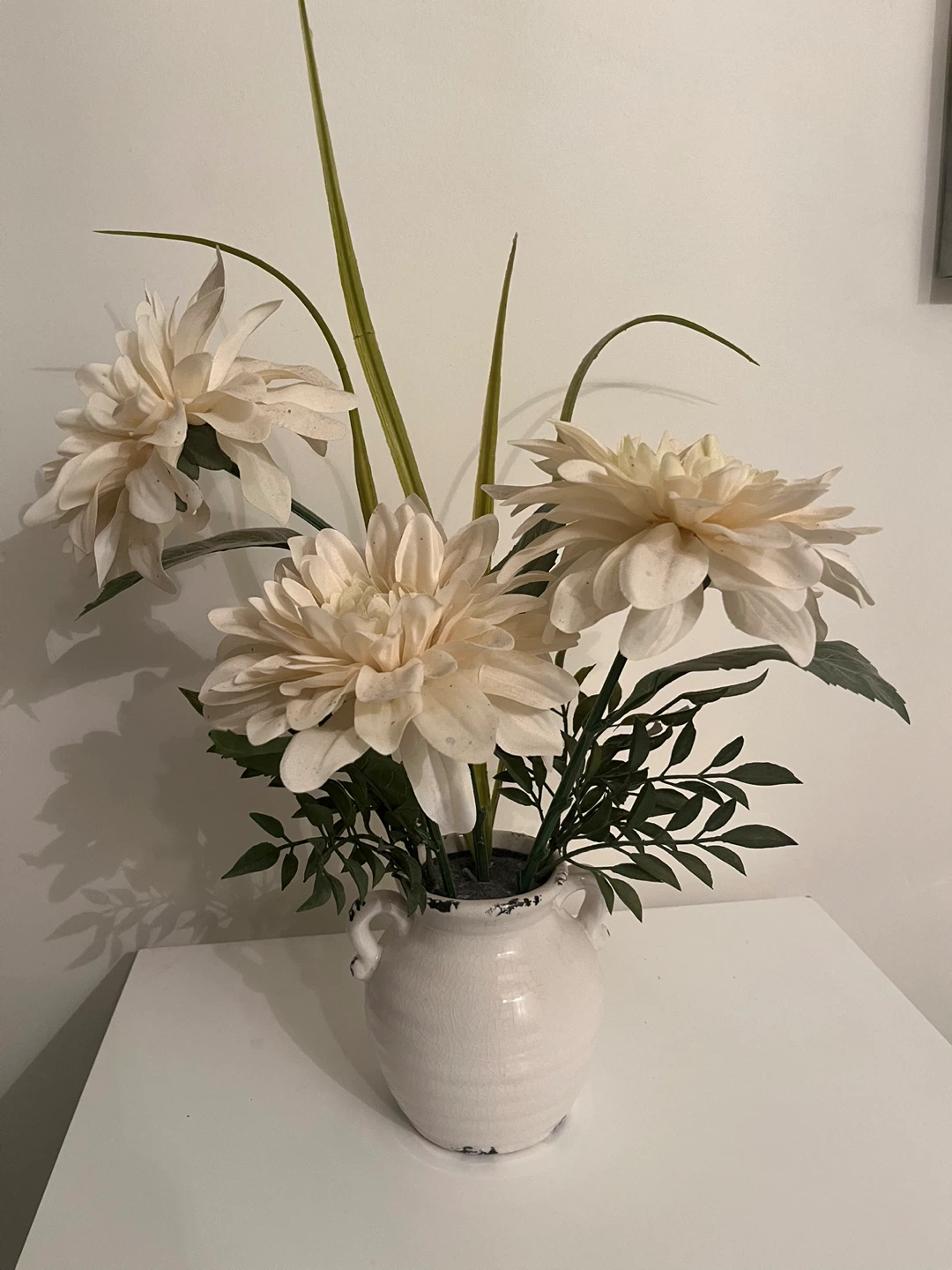 Artificial Flower Arrangement in White Vase
