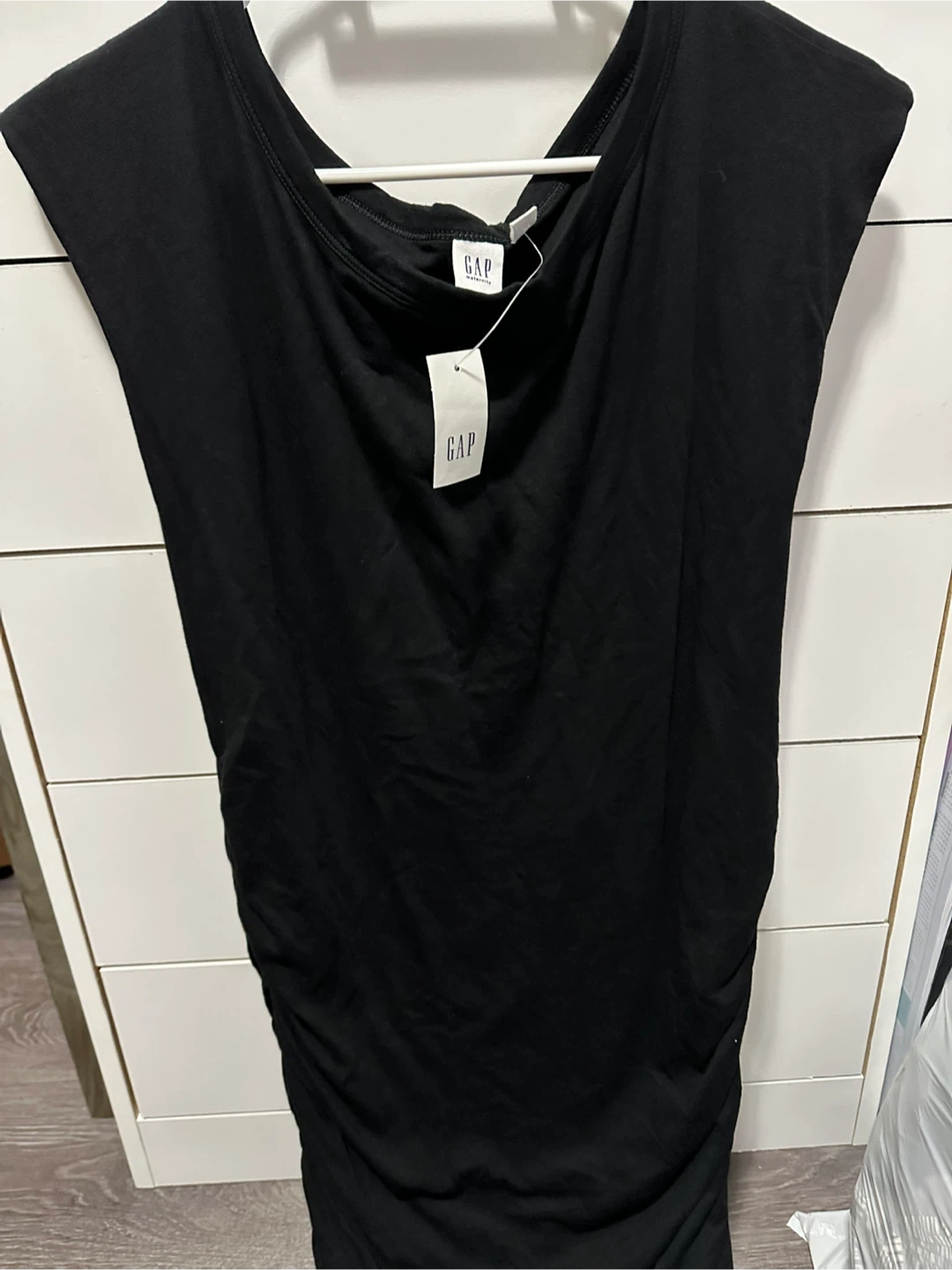 Black Gap Maternity Ruched Dress - XS TP