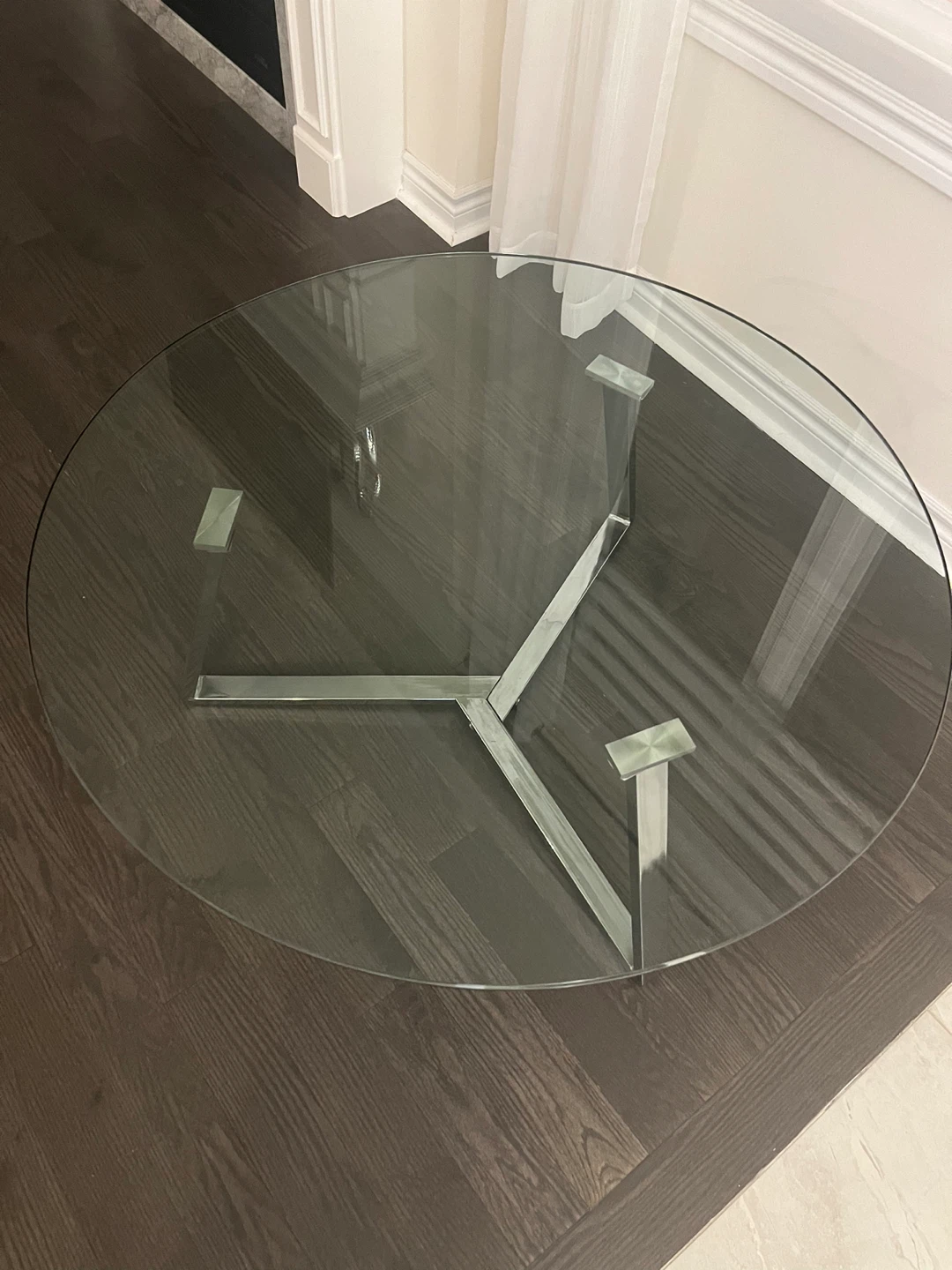 Glass Coffee Table with Chrome Base - photo 3