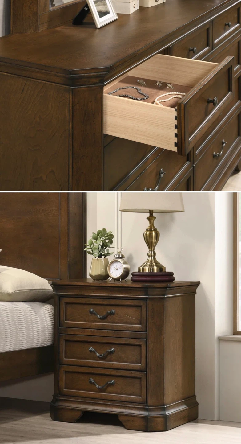Brown Wooden Dresser and Nightstand Set - photo 4