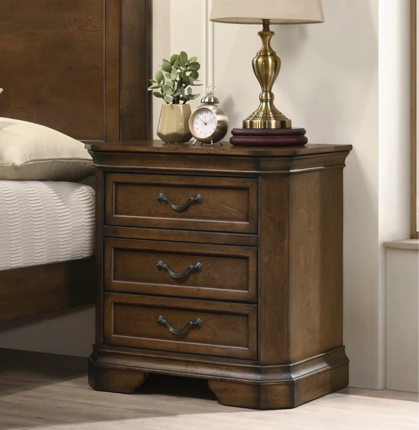 Brown Wooden Dresser and Nightstand Set - photo 5