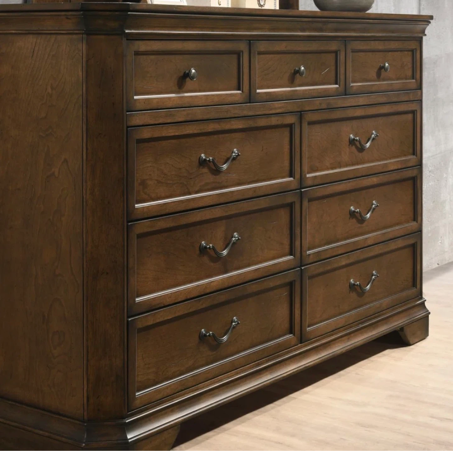 Brown Wooden Dresser and Nightstand Set - photo 2
