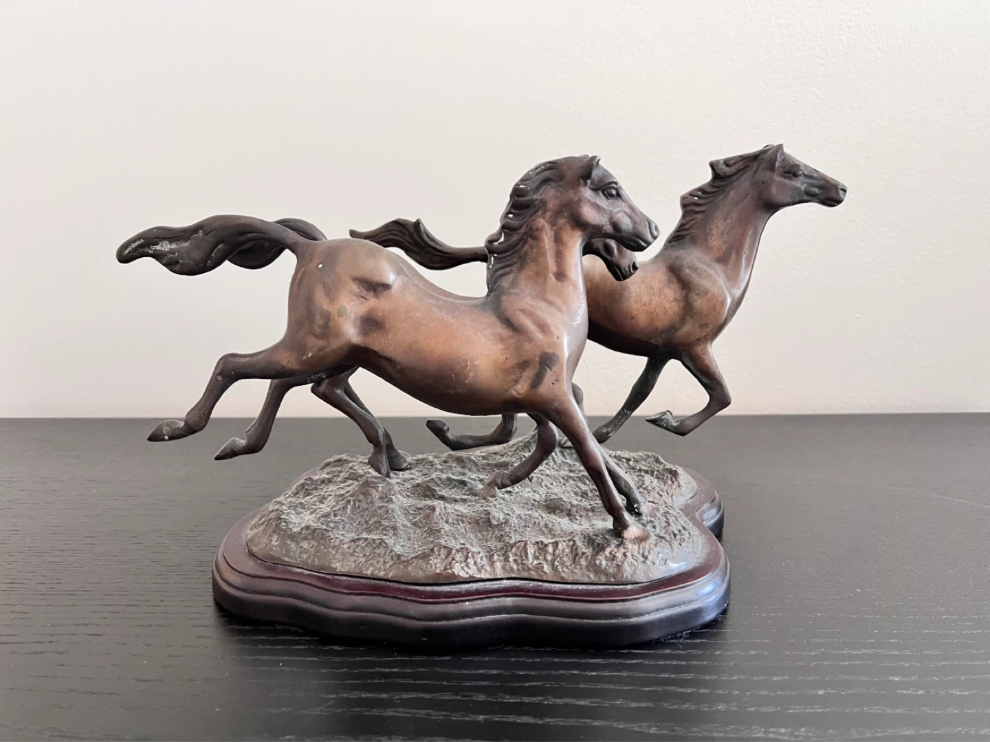 Vintage brass running horse sculpture