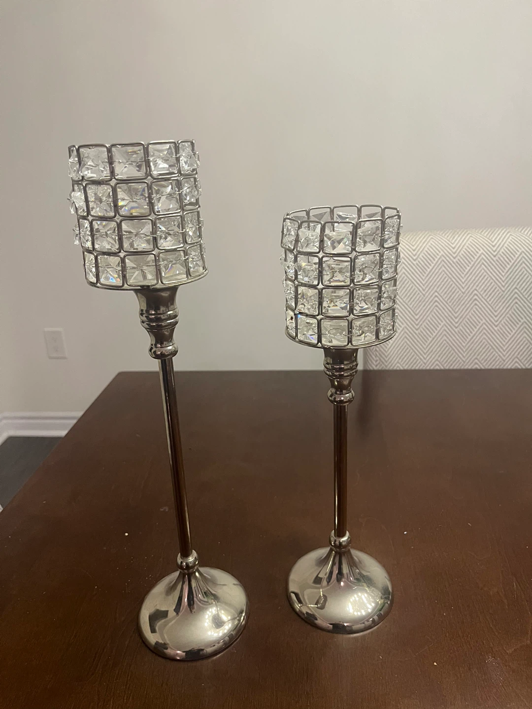 Set of 2 Crystal Candle Holders