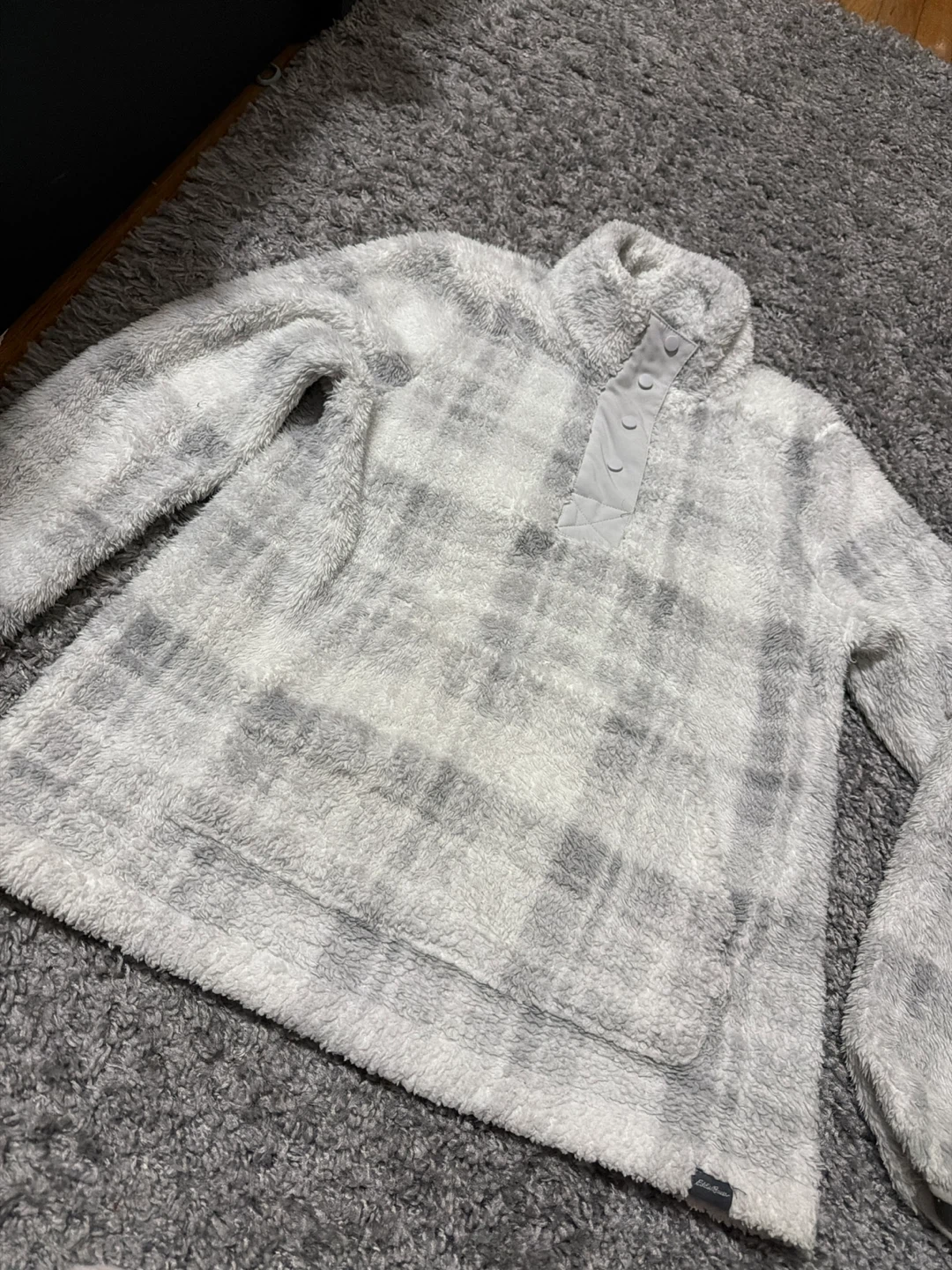 Eddie Bauer Women's Plaid Fleece Snap-Up Pullover