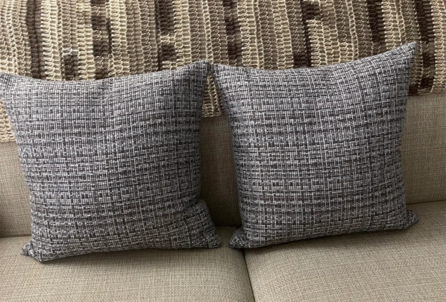 Set of 2 Square Decorative Accent Throw Pillows (Cushions)