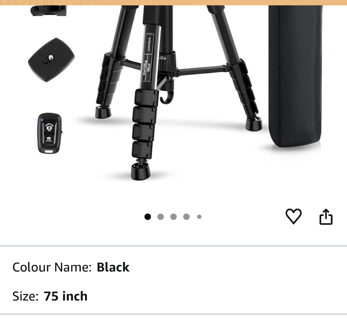 SPIMUMTO Tripod Stand 75 inch Black with Remote - photo 2