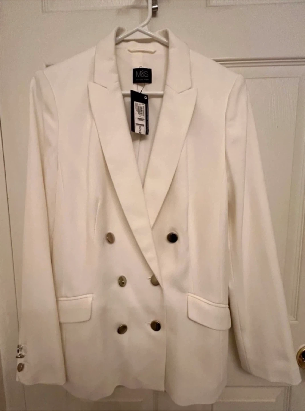 White Double-Breasted Blazer - photo 2
