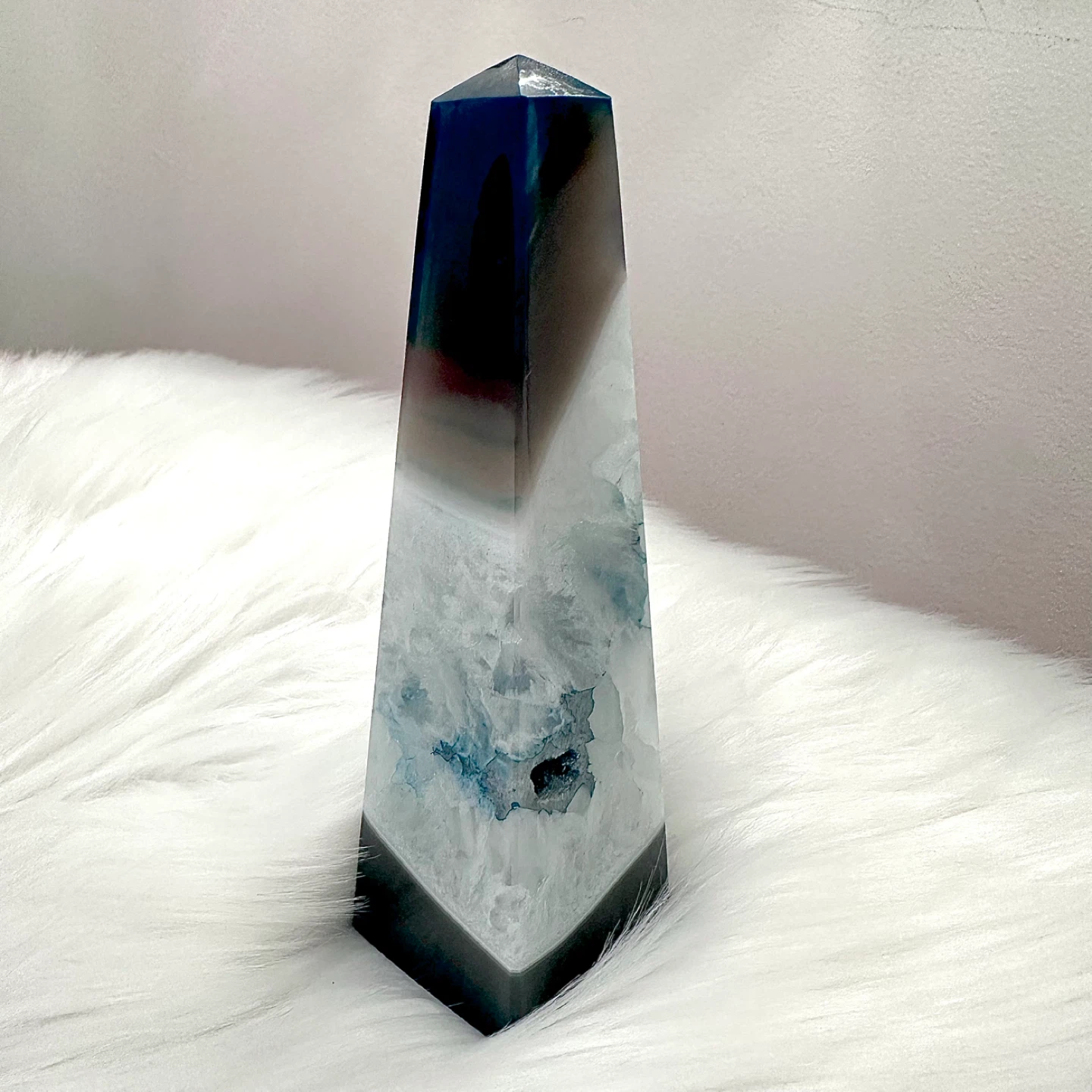 Brazilian blue agate obelisk - photo 2