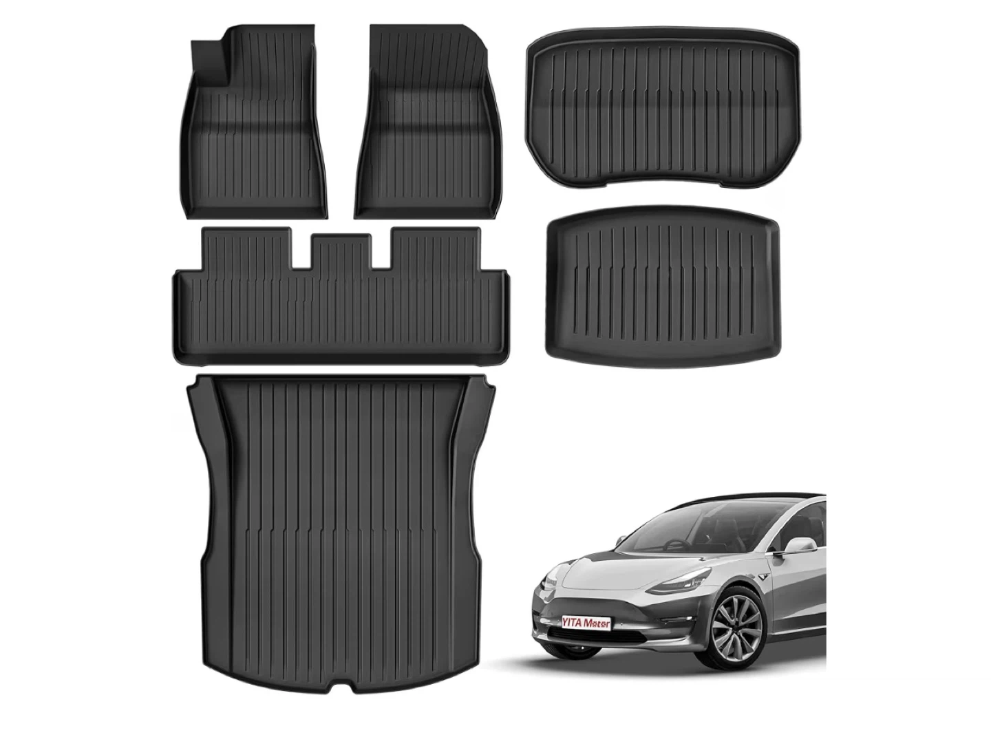 Tesla Model 3 All around rubber Mats - fits 2017-2023