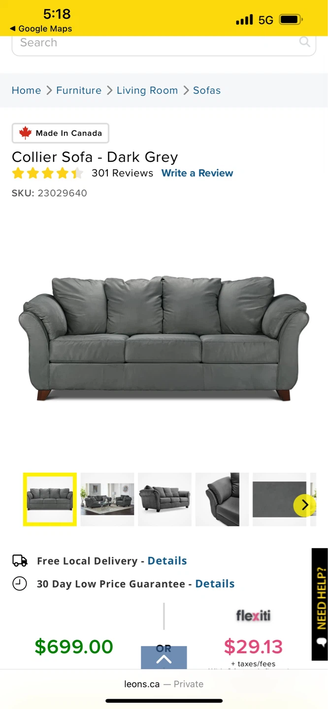 3-Seater Sofa for Sale – (Leon’s Warranty Included) - photo 3