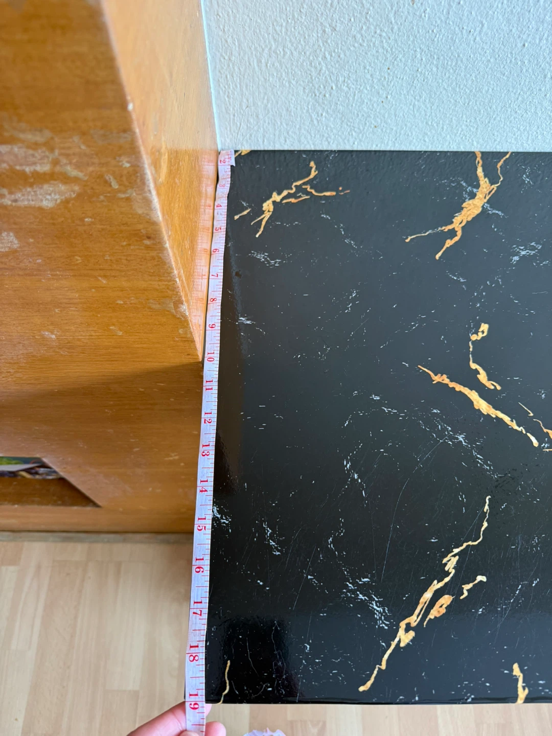 Console Table - Black Marble Top with Wood Base - photo 3