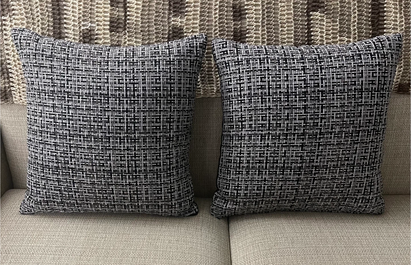 Set of 2 Square Decorative Accent Throw Pillows (Cushions)
