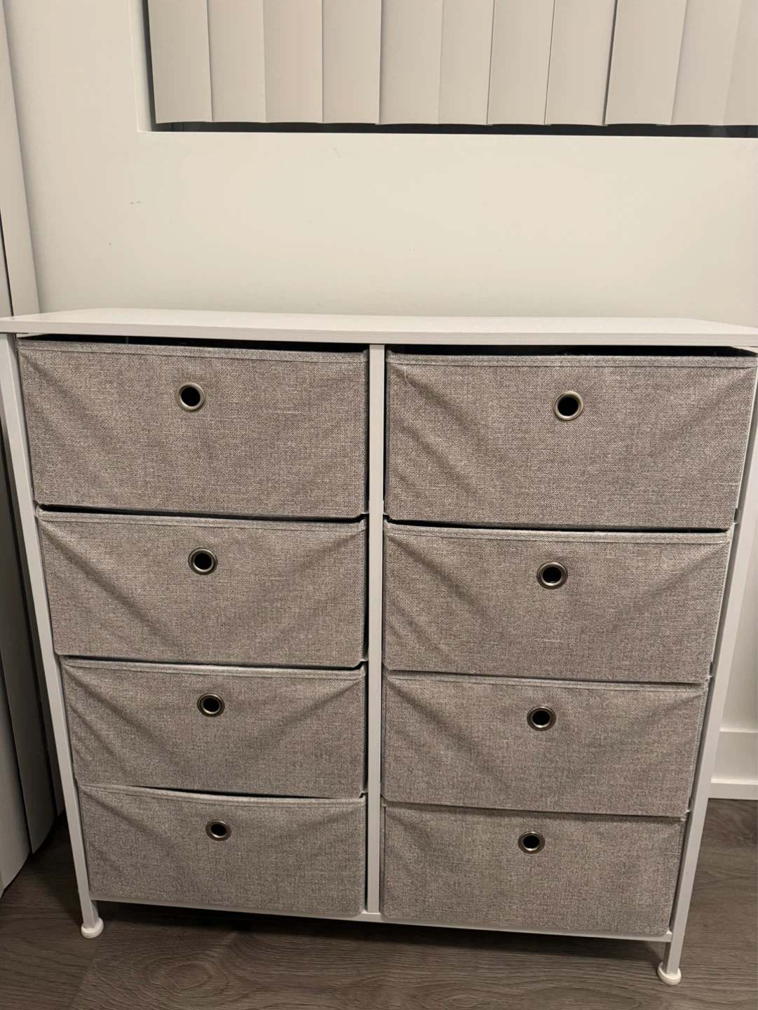 White 8-Drawer Fabric Dresser