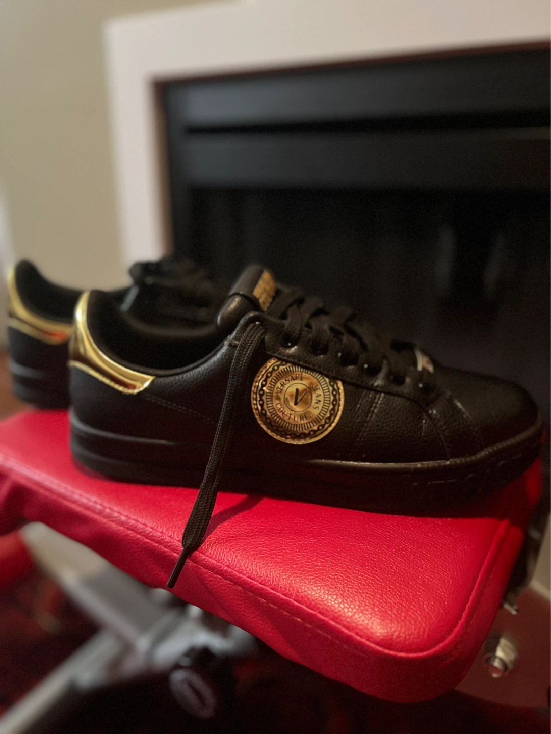 Versace Jeans Couture Black Sneakers with Gold Accents - photo 3