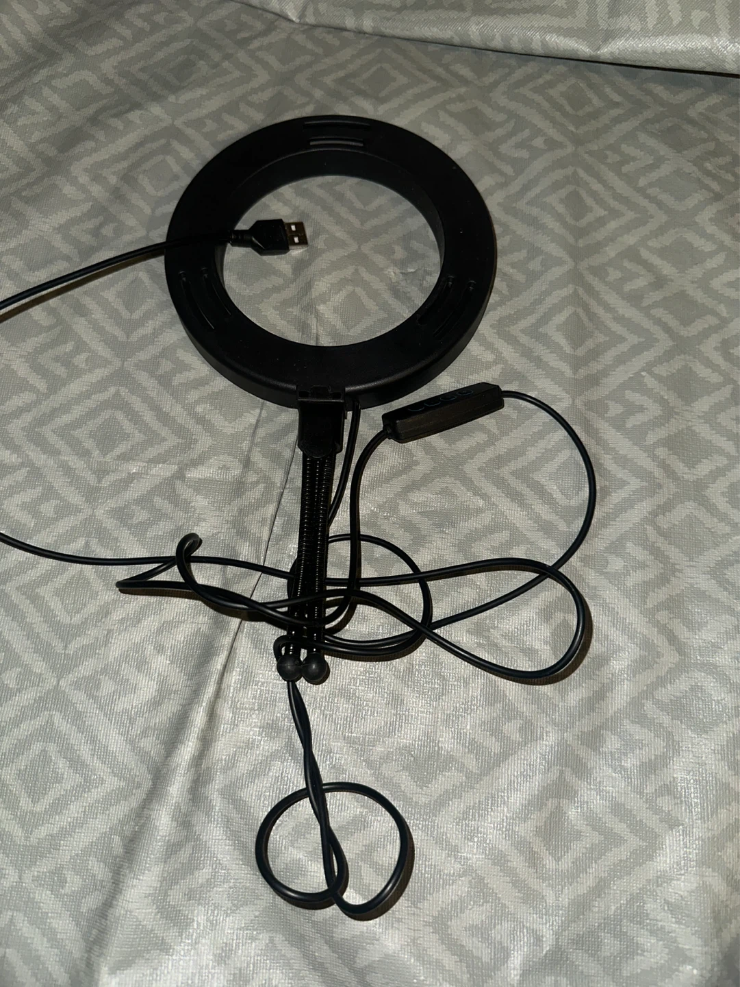 Black LED Ring Light with USB Power - photo 2