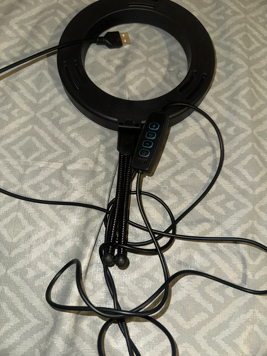 Black LED Ring Light with USB Power