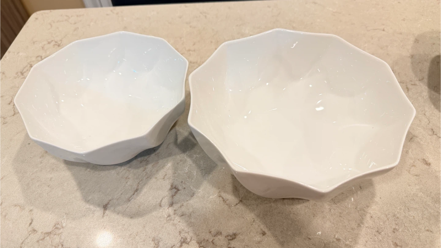 Toscana White Ceramic Serving Bowls (Set of 2)