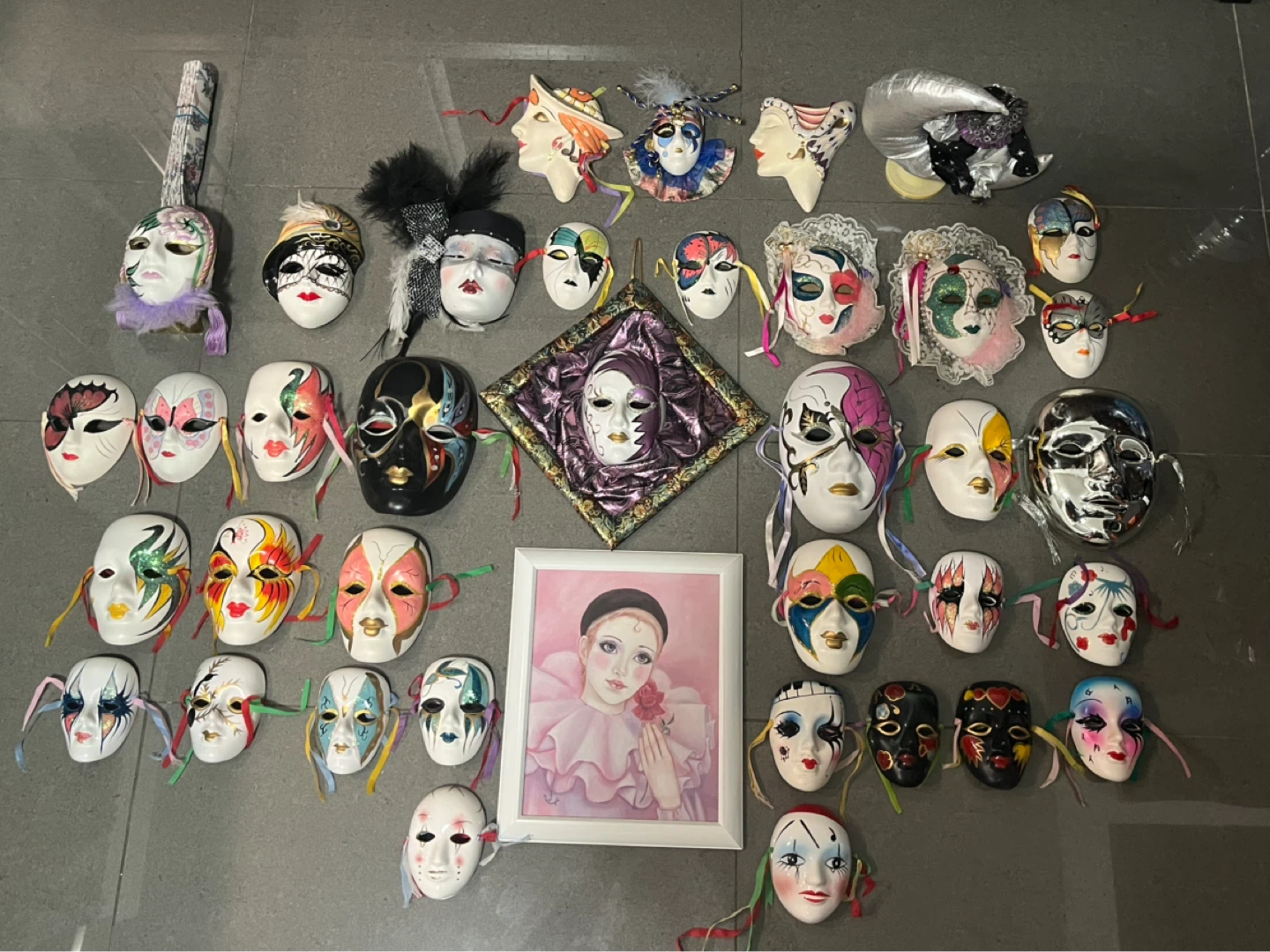 Large Collection of Vintage Venetian Masquerade Masks