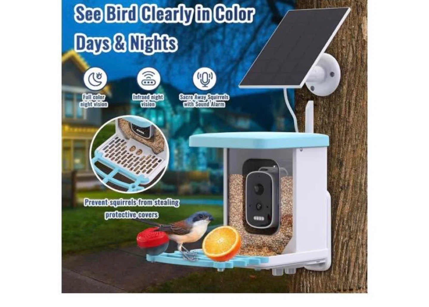 4MP Bird Feeder Camera with Solar Panel and Wi-Fi - photo 4