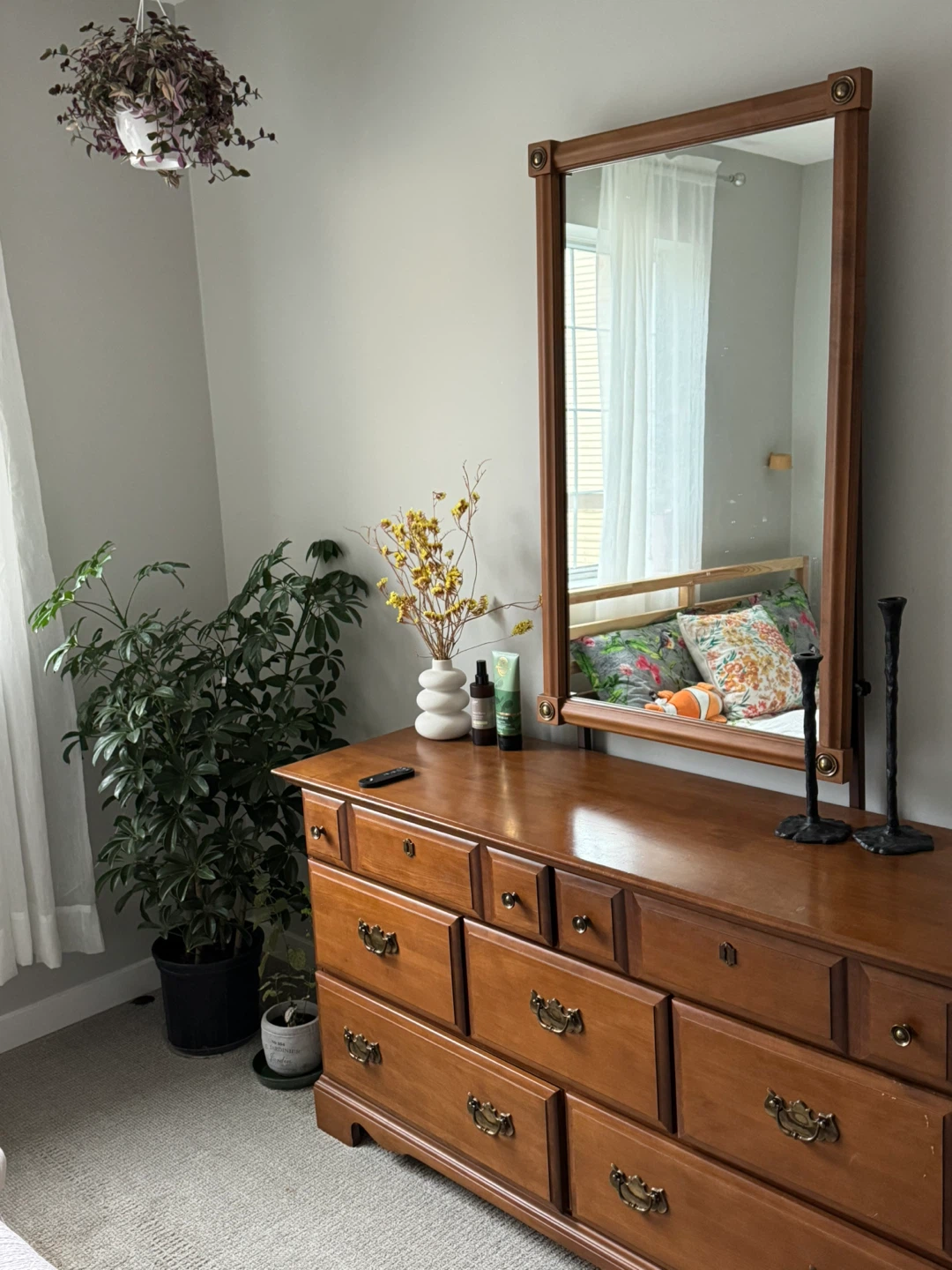 Wooden Dresser with Mirror