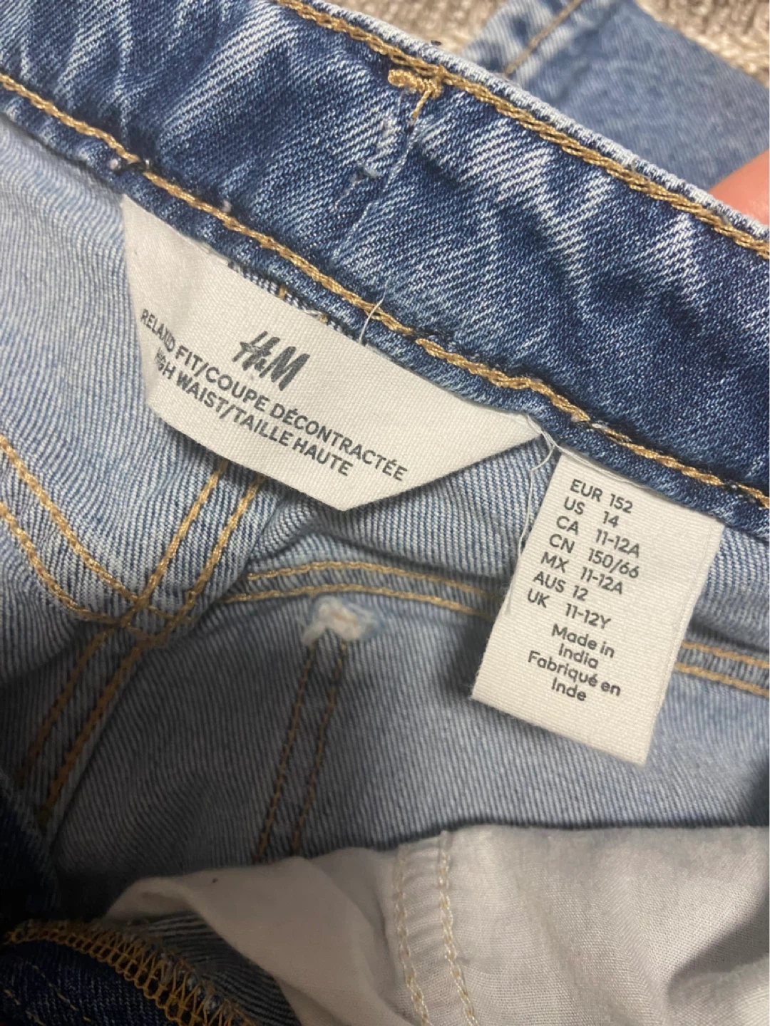 H&M Relaxed Fit High Waist Denim Jeans - Kids Size 11-12 - photo 4