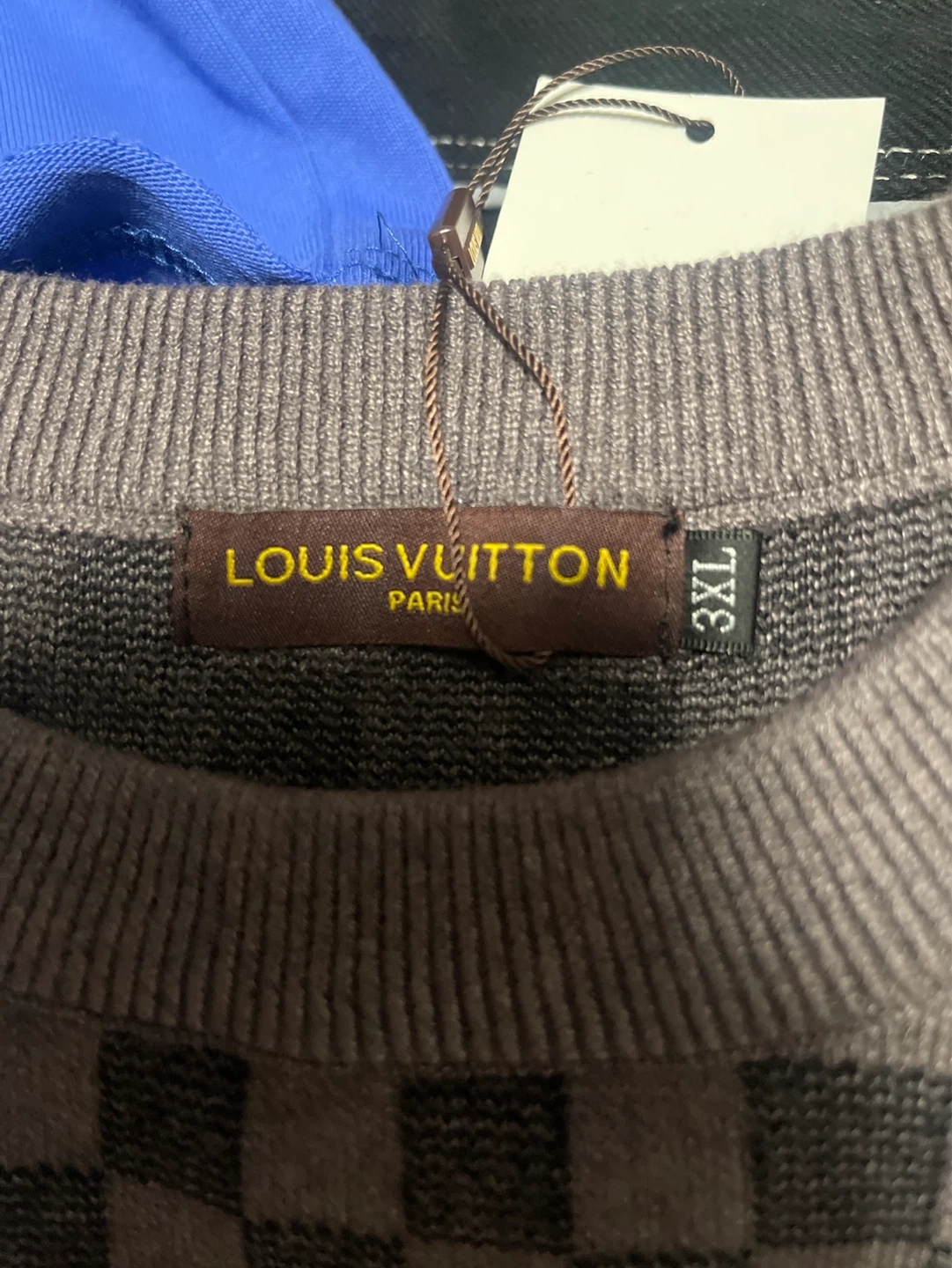 Louis Vuitton Monogram Checkered Sweater - Size 3XL - photo 3