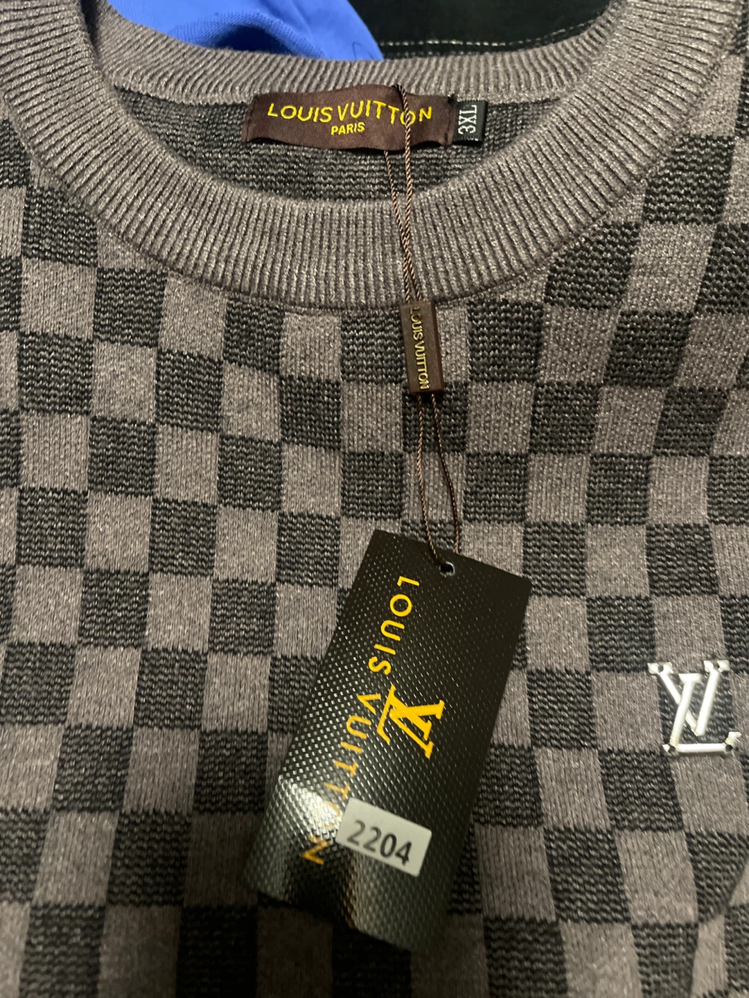 Louis Vuitton Monogram Checkered Sweater - Size 3XL - photo 4