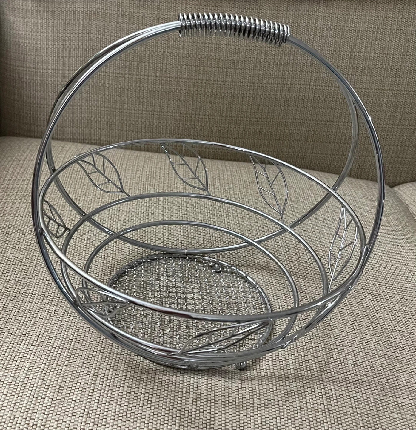 🌱 Silver Wire Fruit/Vegetable Basket with Handle - photo 2