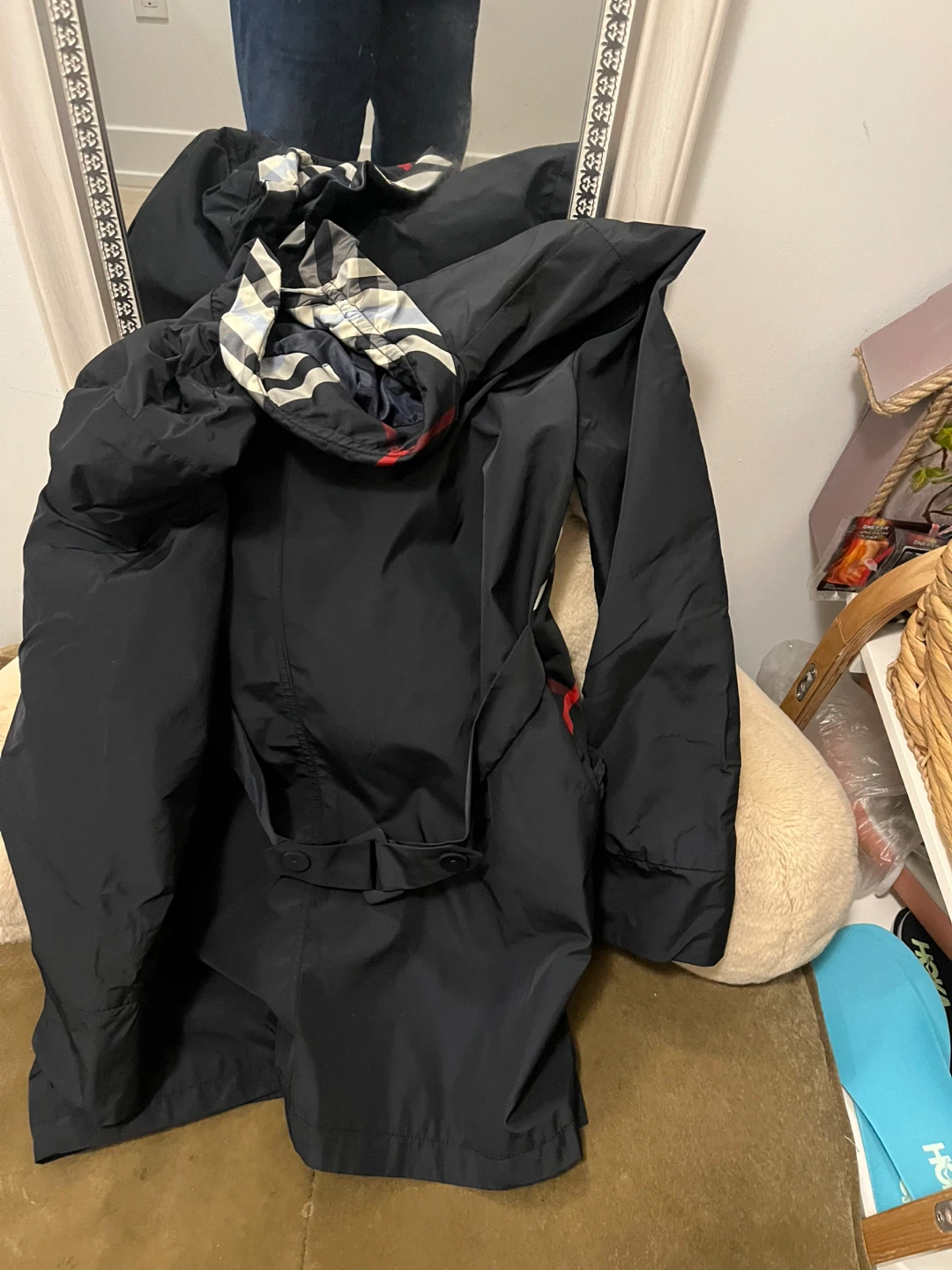 Black Trench Coat (Raincoat) – Burberry Style – Women’s Small - photo 2
