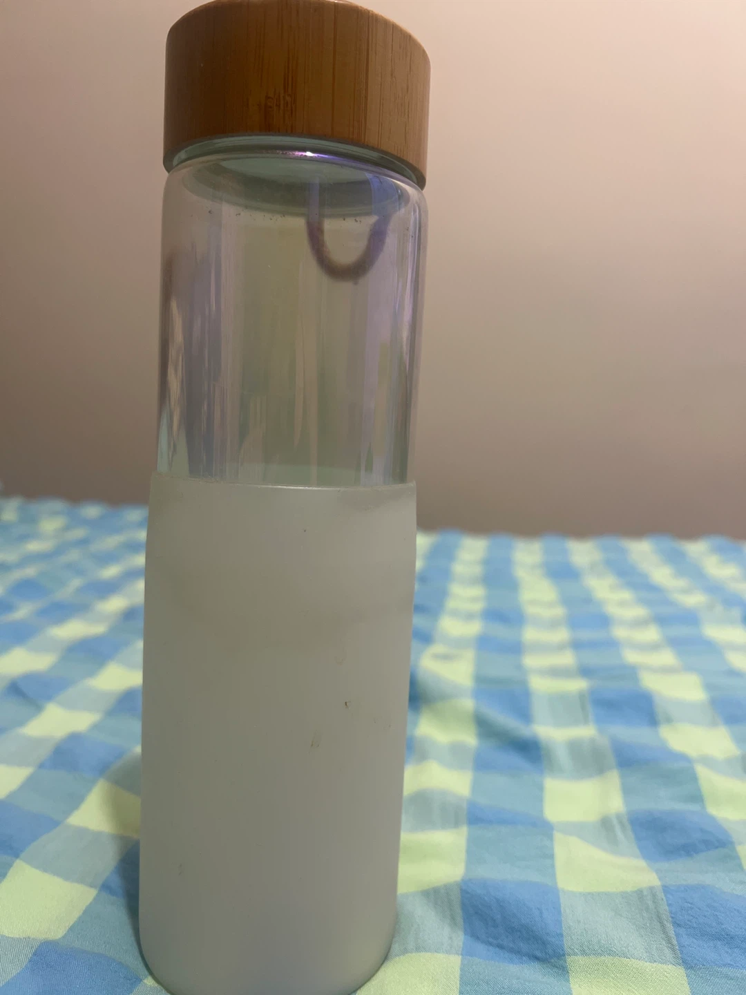 Glass Water Bottle with Bamboo Lid - photo 3