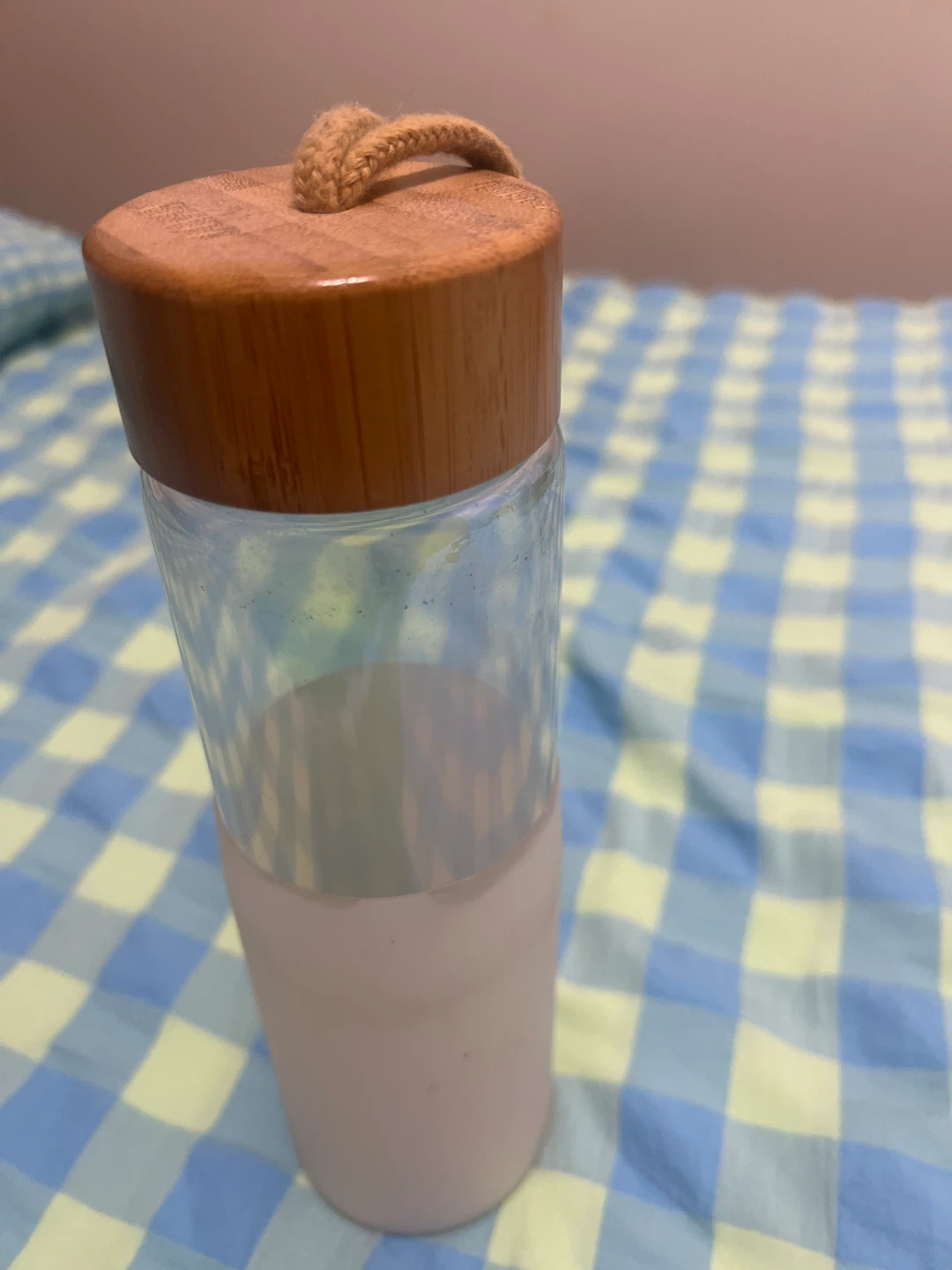 Glass Water Bottle with Bamboo Lid - photo 2
