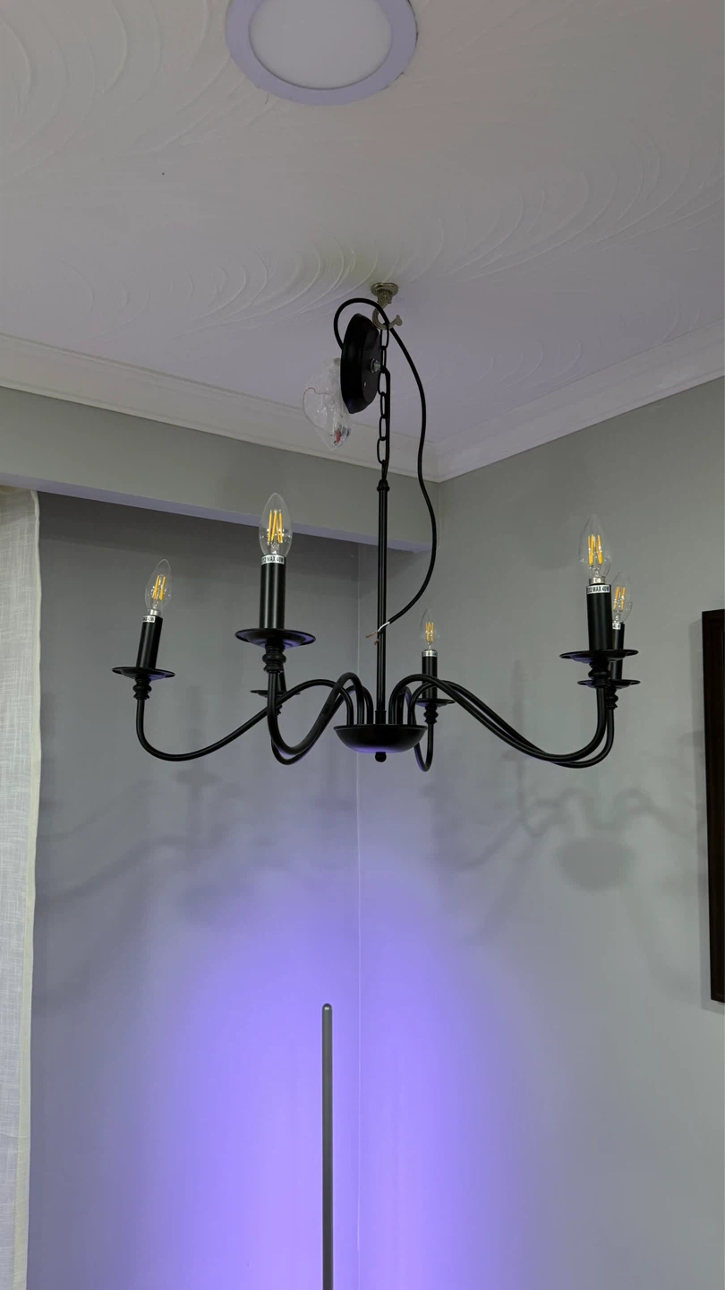 Black 6-Light Chandelier - photo 2