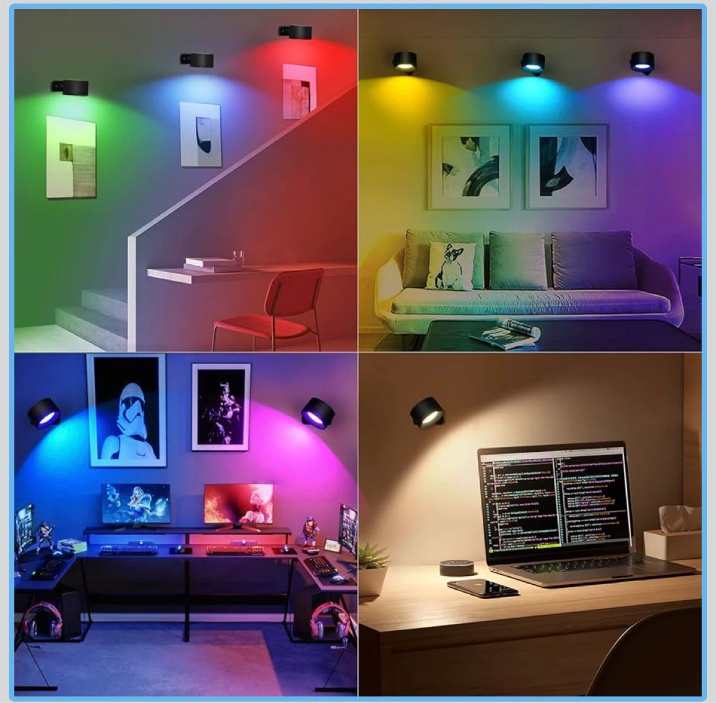 New RGB LED Wall Sconce with Remote Control - photo 2