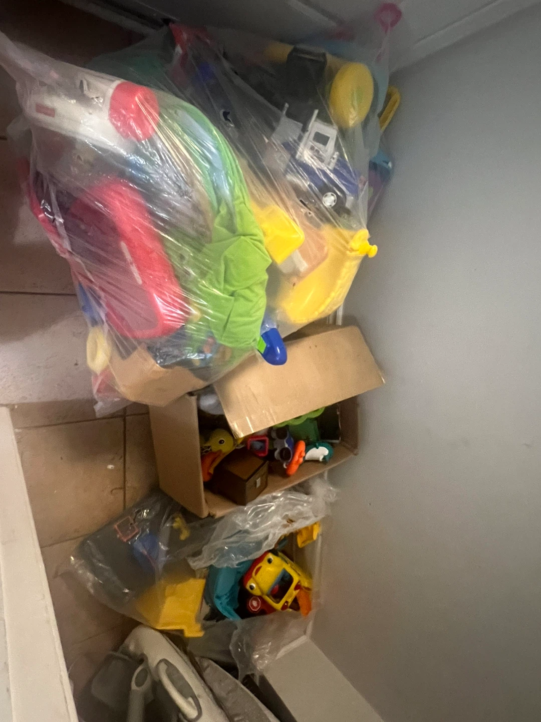 Bag of assorted children's toys