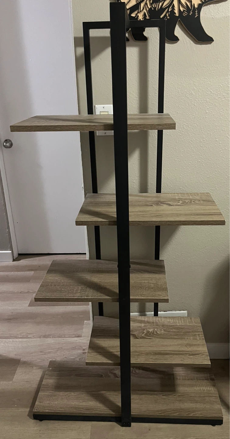 Ladder Shelf - Wood and Black Metal