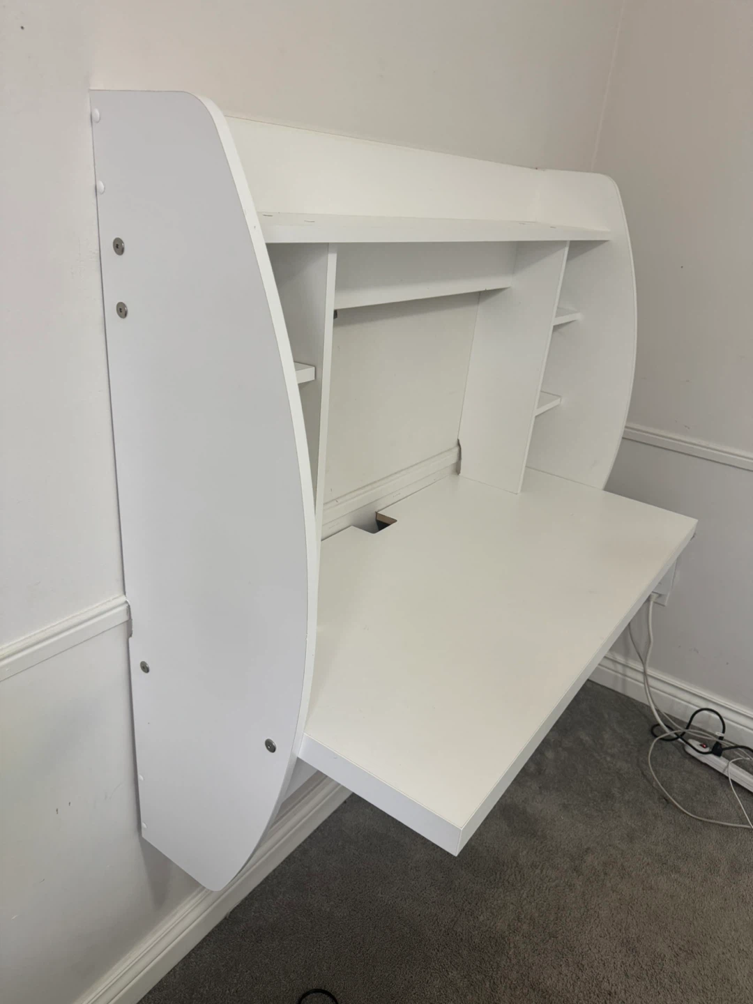 White Wall-Mounted Writing Desk - photo 2