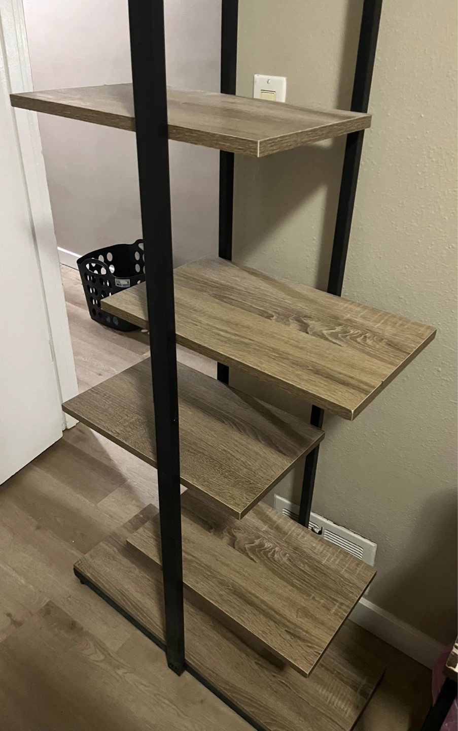 Ladder Shelf - Wood and Black Metal - photo 2