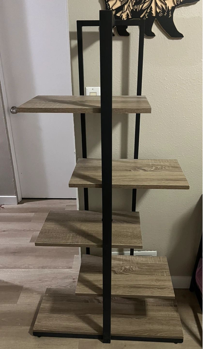 Ladder Shelf - Wood and Black Metal - photo 4