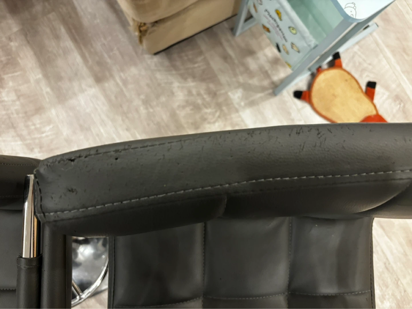 Black Faux Leather Bar Stools (Set of 2) - photo 2