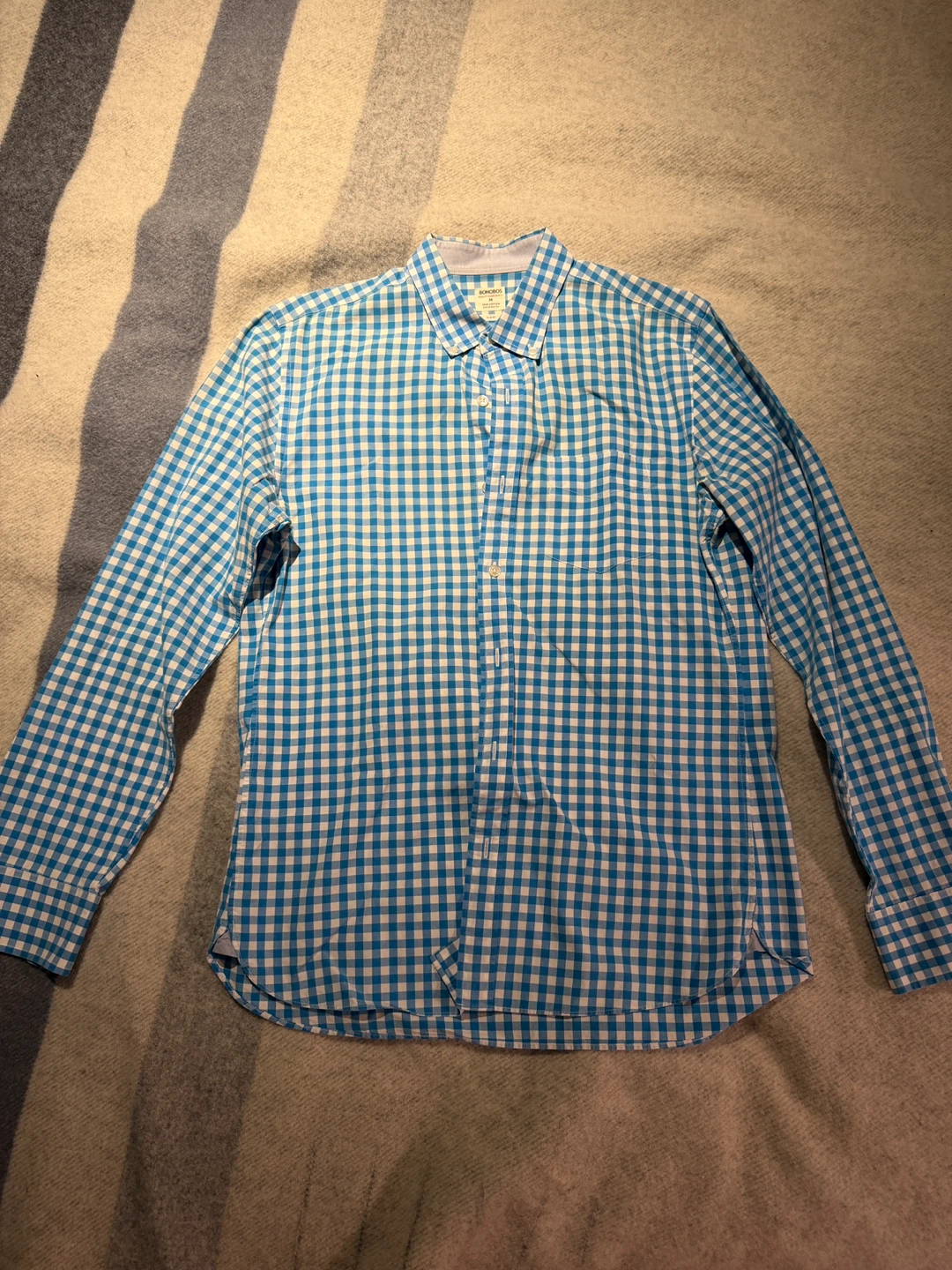 Bonobos Blue Gingham Slim Fit Button-Down Shirt - Size M