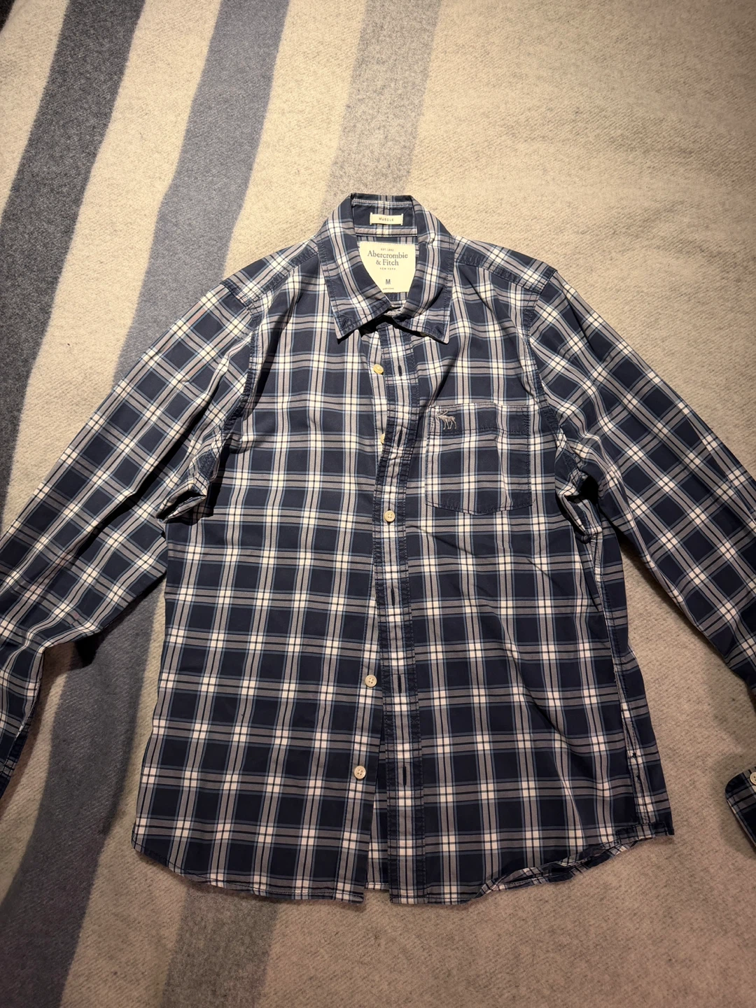 Abercrombie & Fitch Plaid Long Sleeve Shirt  - Size M