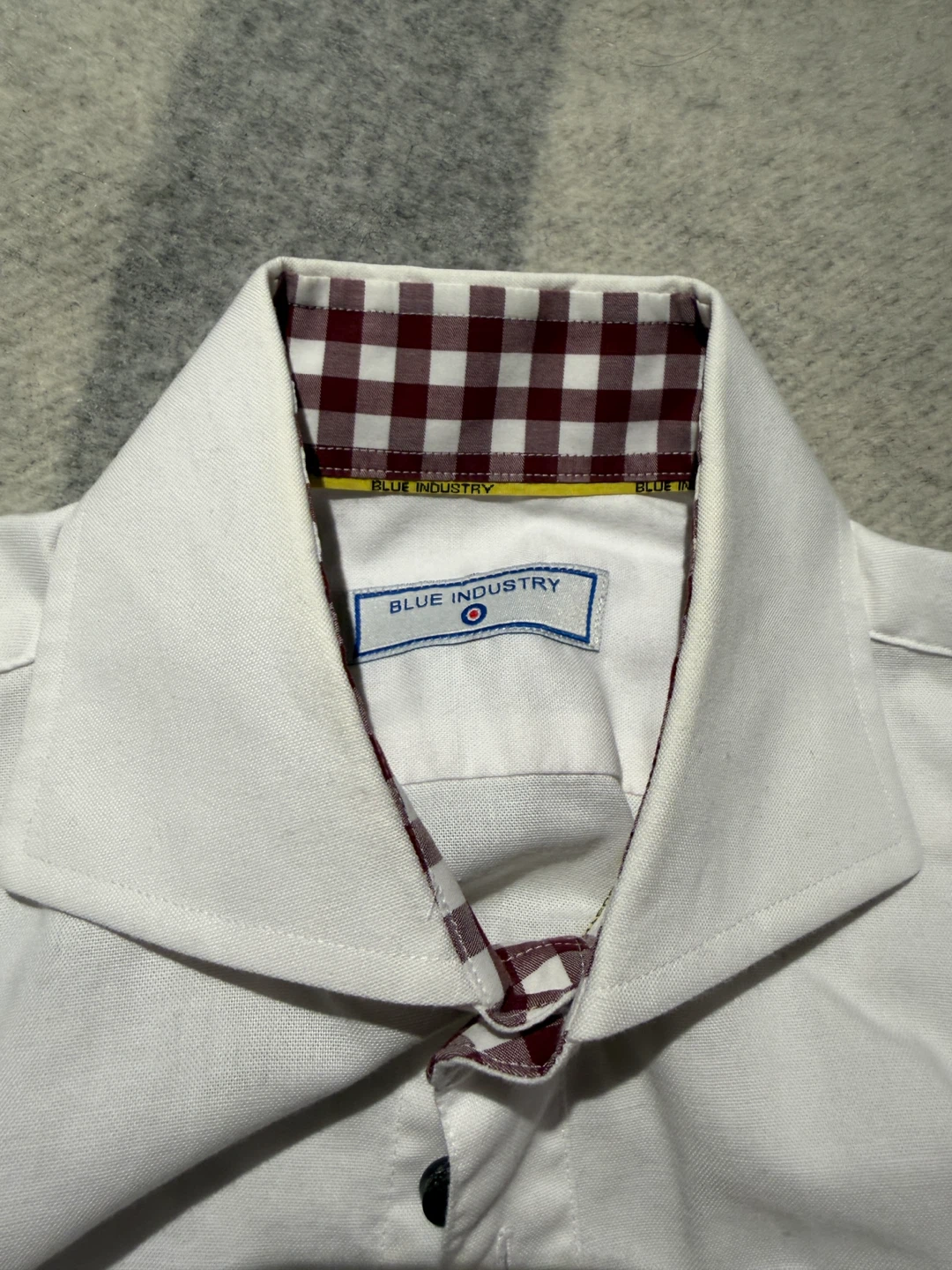 Blue Industry White Button-Up Shirt with Elbow Patches - photo 3