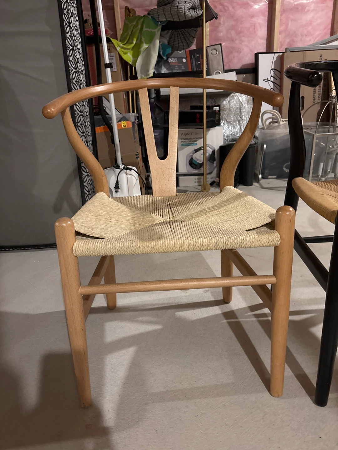 Wishbone Chairs - Natural Wood and Black - photo 2