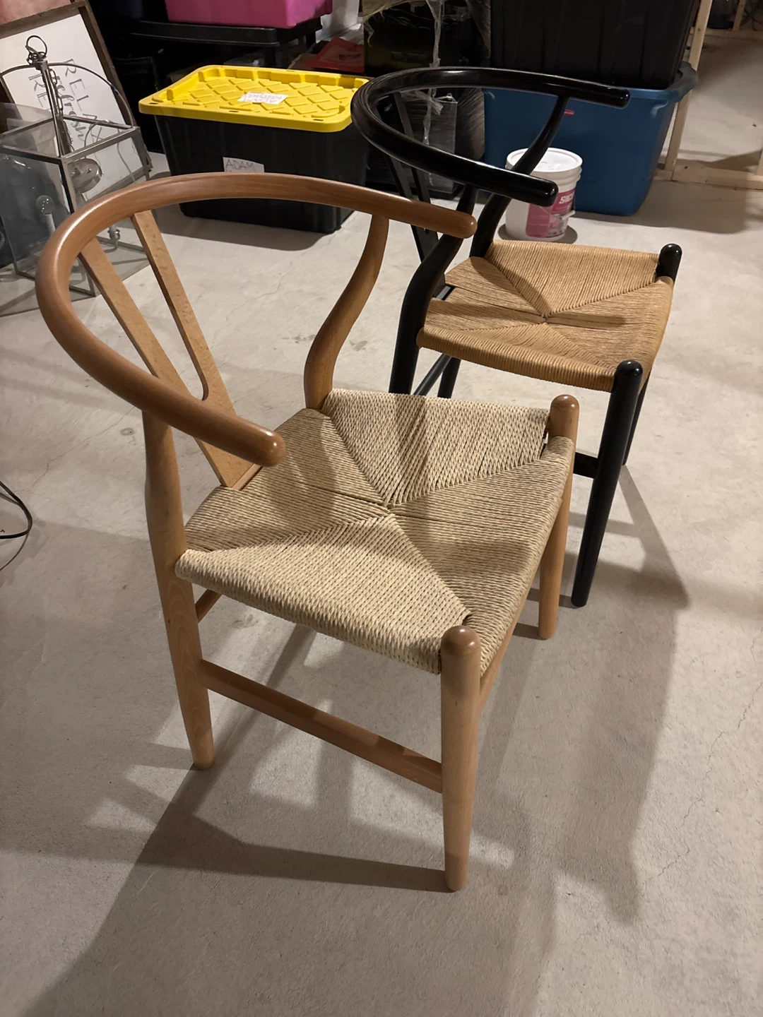 Wishbone Chairs - Natural Wood and Black